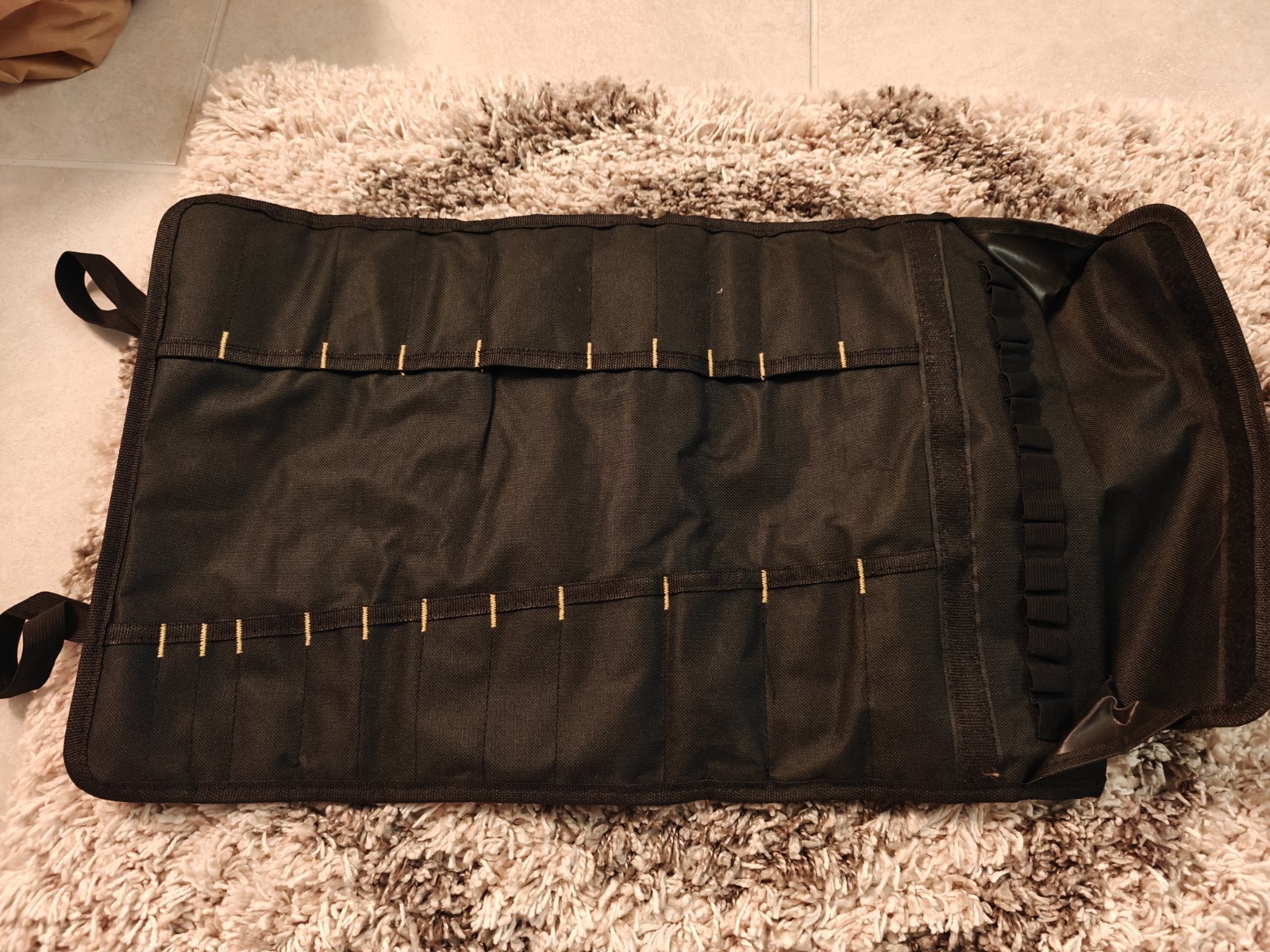 Tool Roll up Bag Canvas Organizer Pouches Wrenches Screwdrivers Sockets Storage