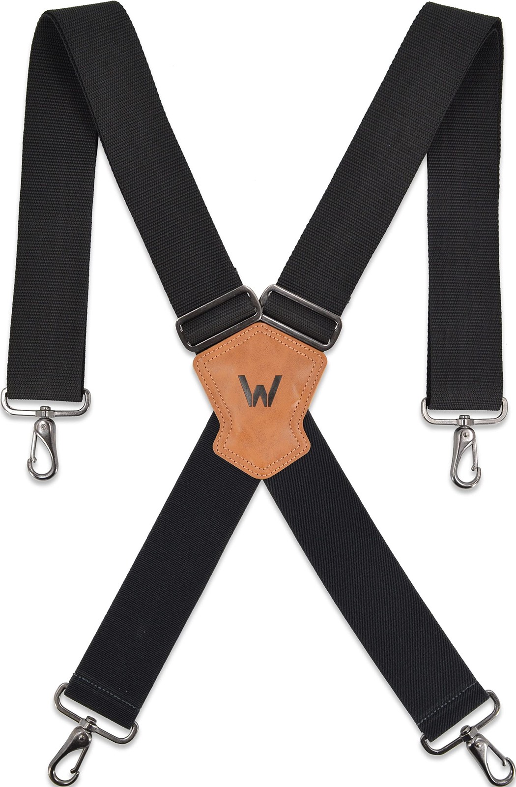 WELKINLAND 2Inch Men’s Heavy Duty Suspenders w/Hooks For jeans 2-Inch, Black