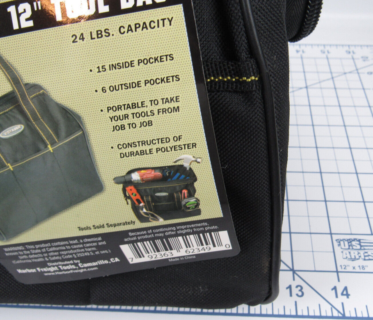 Voyager 12” Portable Tool Bag 24lb Capacity 15 Inside & 6 Outside Pockets NWT