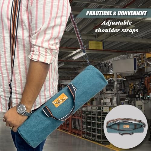 Turquoise Green 26-Pocket Wrench Organizer with Carry Bag – Roll Up