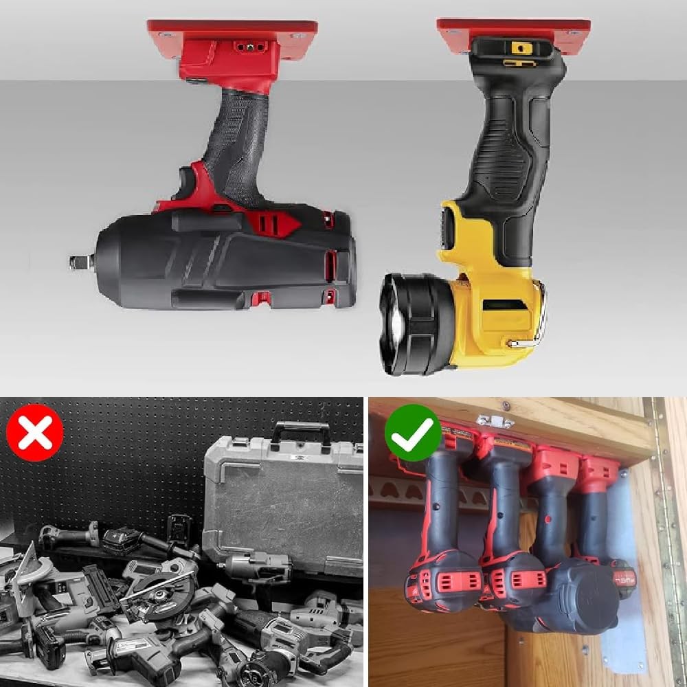 11pcs Tool Holders and 11pcs Battery Holder with M18 18V Wall Mount Hanger Ba…