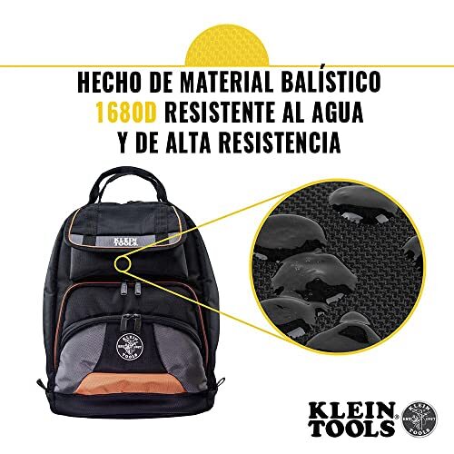 Klein Tools 55475 Tool Bag Backpack, Tradesman w/35 Pockets for Hand Tools &Gear