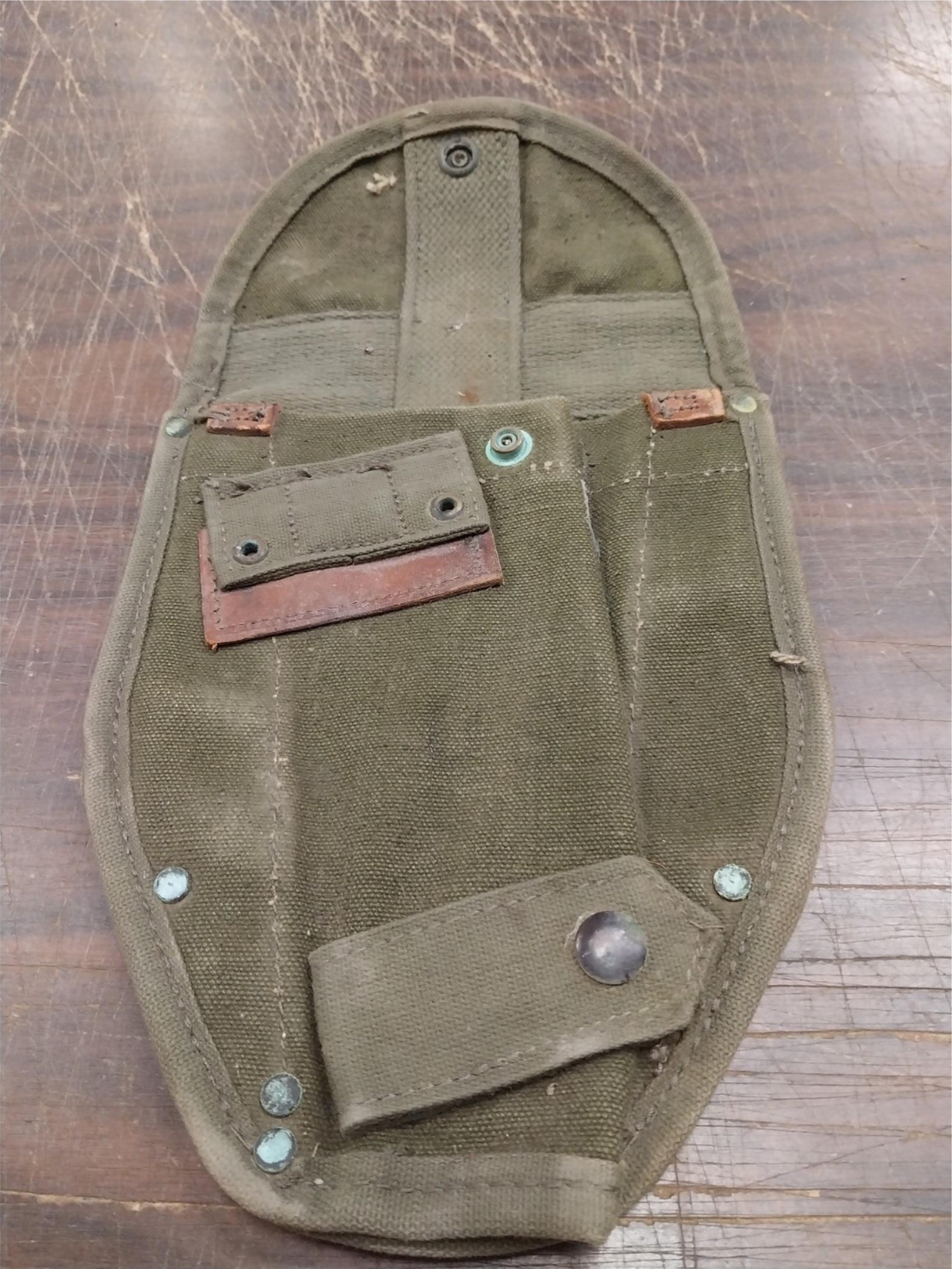 VTG US M1956 Canvas Leather Entrenching Tool Cover Shovel Carrier Military Army