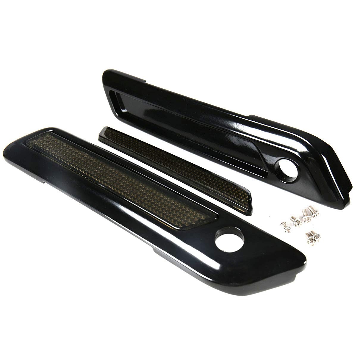 Black Saddlebag Outer Lid Hinge Latch Covers For Harley Touring Electra Road Str