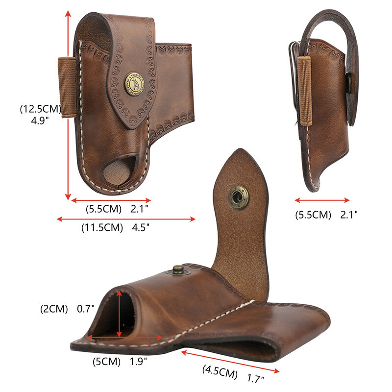 Tourbon Leather Knife Sheath EDC Pliers Belt Carry Pouch Pocket Knives Holster