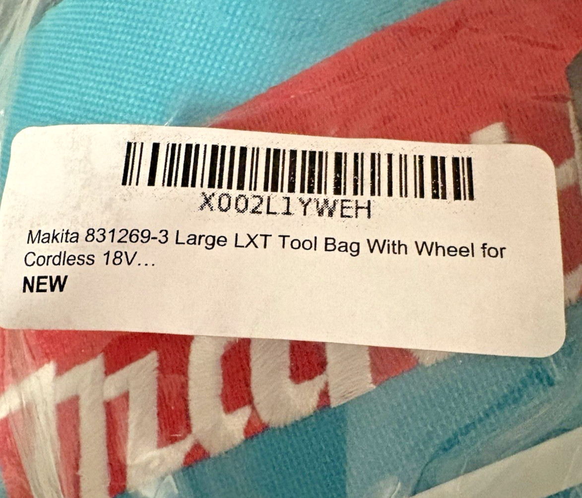 NEW IN ORIGINAL PACKAGING MAKITA XLT TOOL BAG WITH WHEELS. MODEL 831269-3