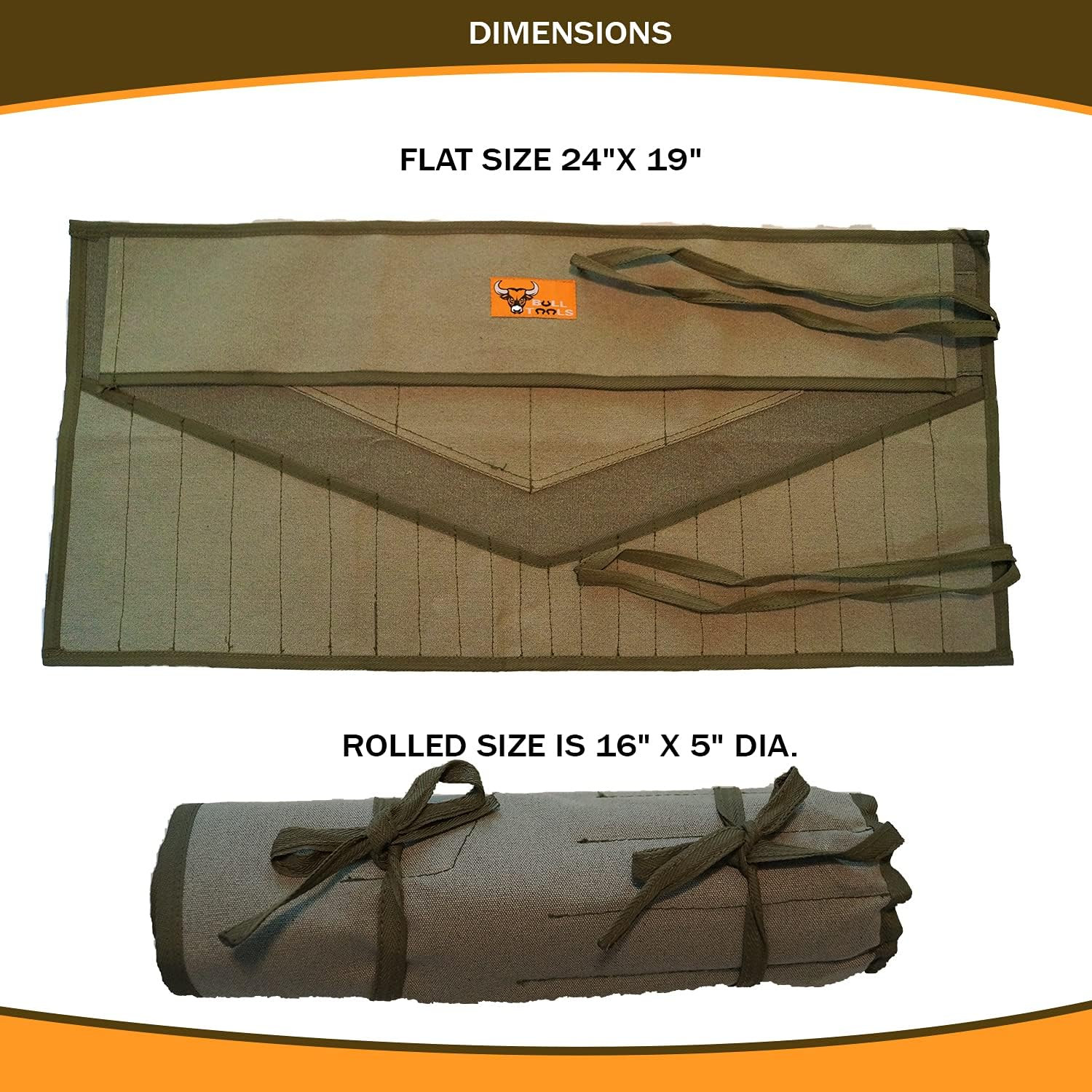 Wrench Roll Organizer Metric & SAE Roll up Tool Pouch Bag Handmade, Heavy Weight