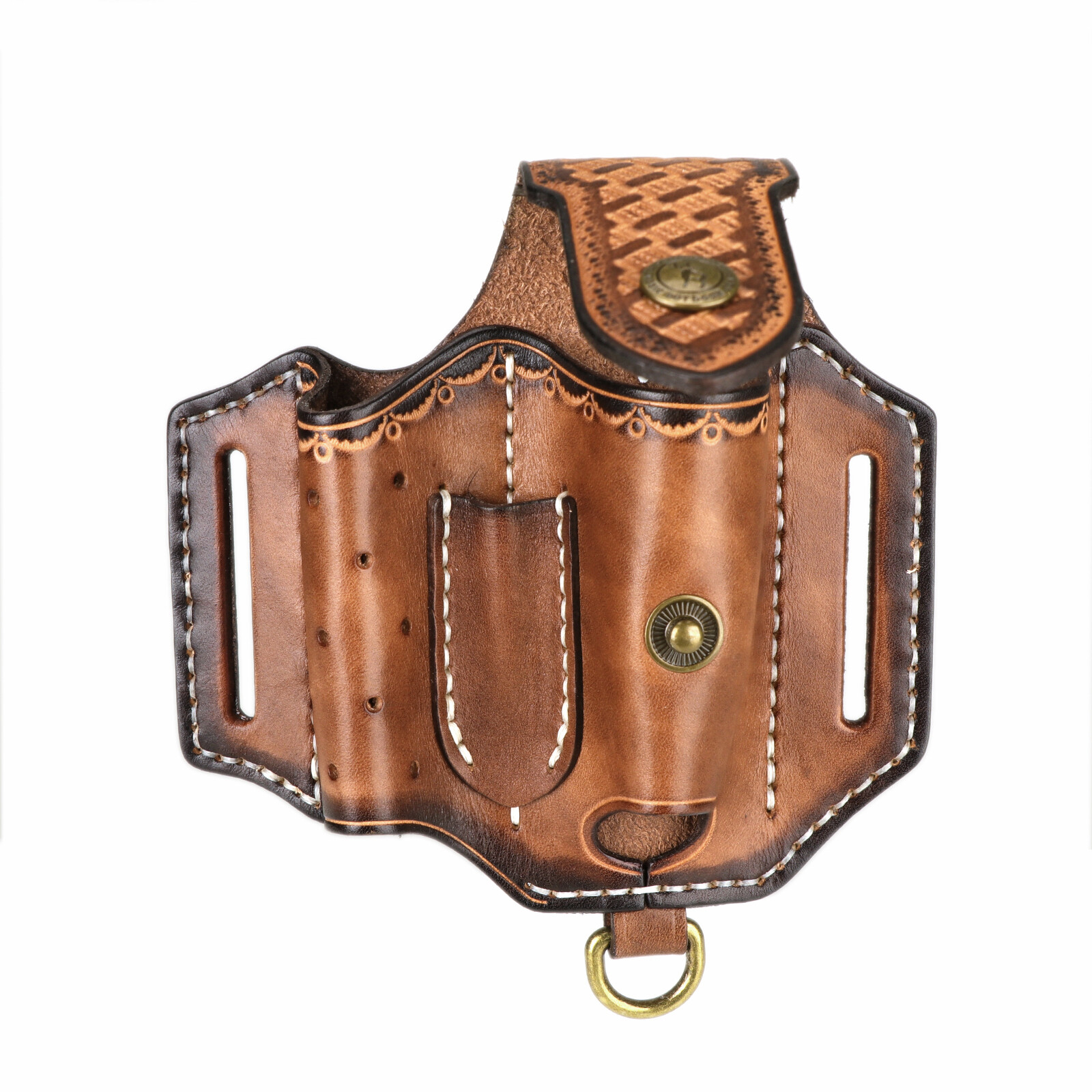 Leather 4 in 1 Knife Sheath EDC Pliers Belt Holder Pouch Multitool Case