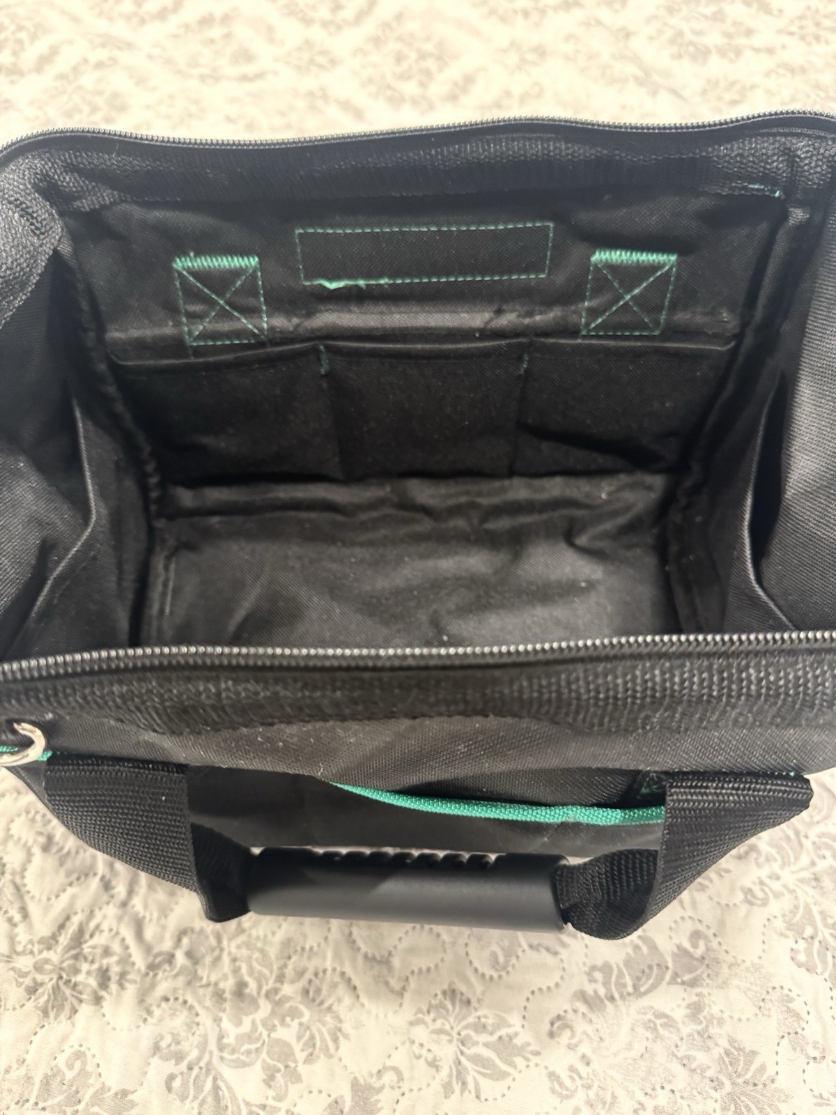 High-End 12 inch Wide Mouth Tool Bag with 16 Pockets Storage Tool Bags (Read)