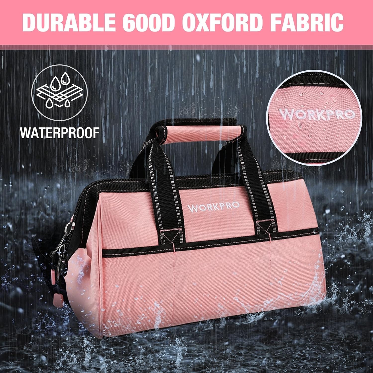 Stylish 13-Inch Pink Tool Bag with Padded Handle – Ultimate Storage Solution