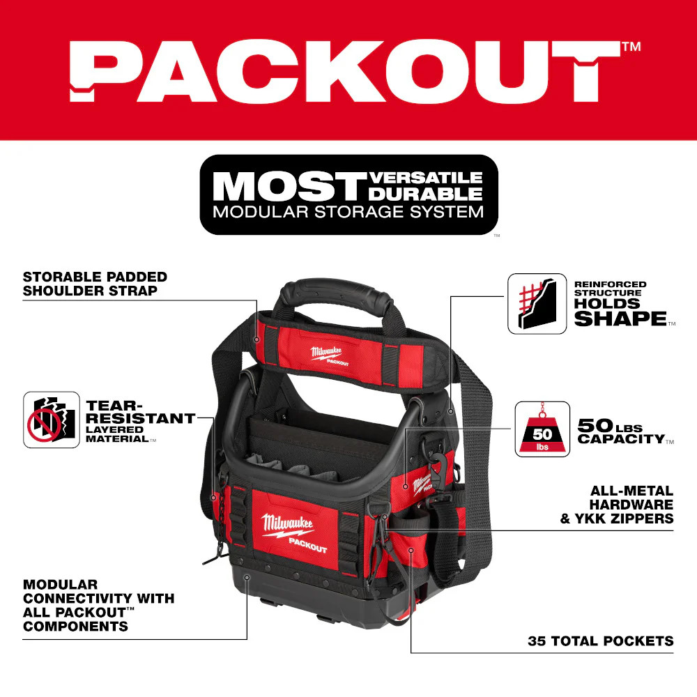 Milwaukee 48-22-8302CLR PACKOUT 10″ Structured Tote w/ Cooler
