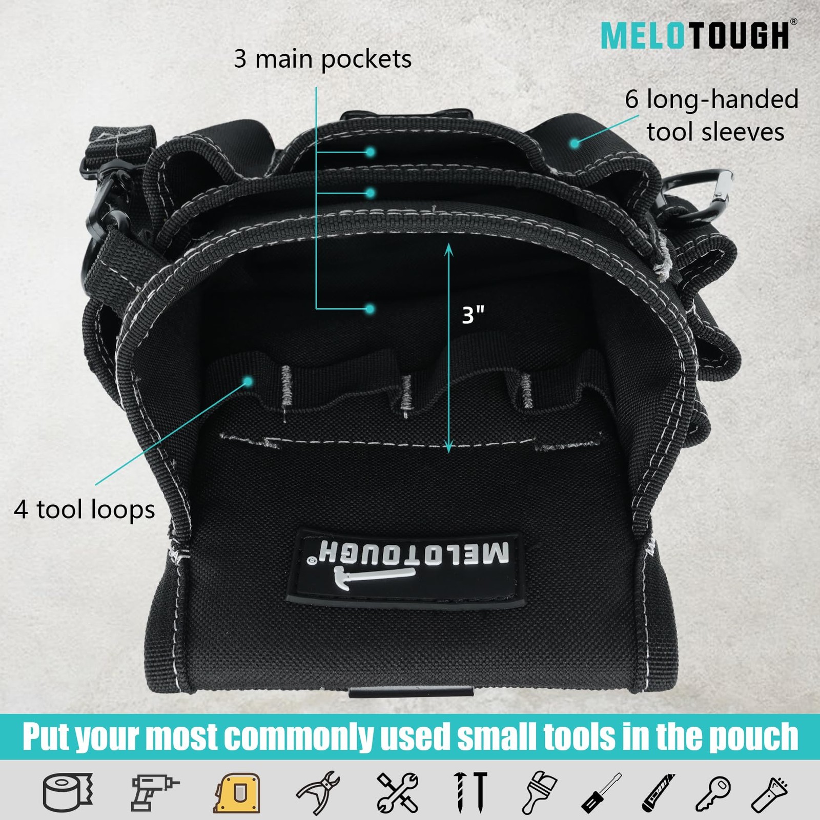 Electrician Tool Pouch with Belt Clip, 2 Inch Heavy Duty Work Belt Set for Me…