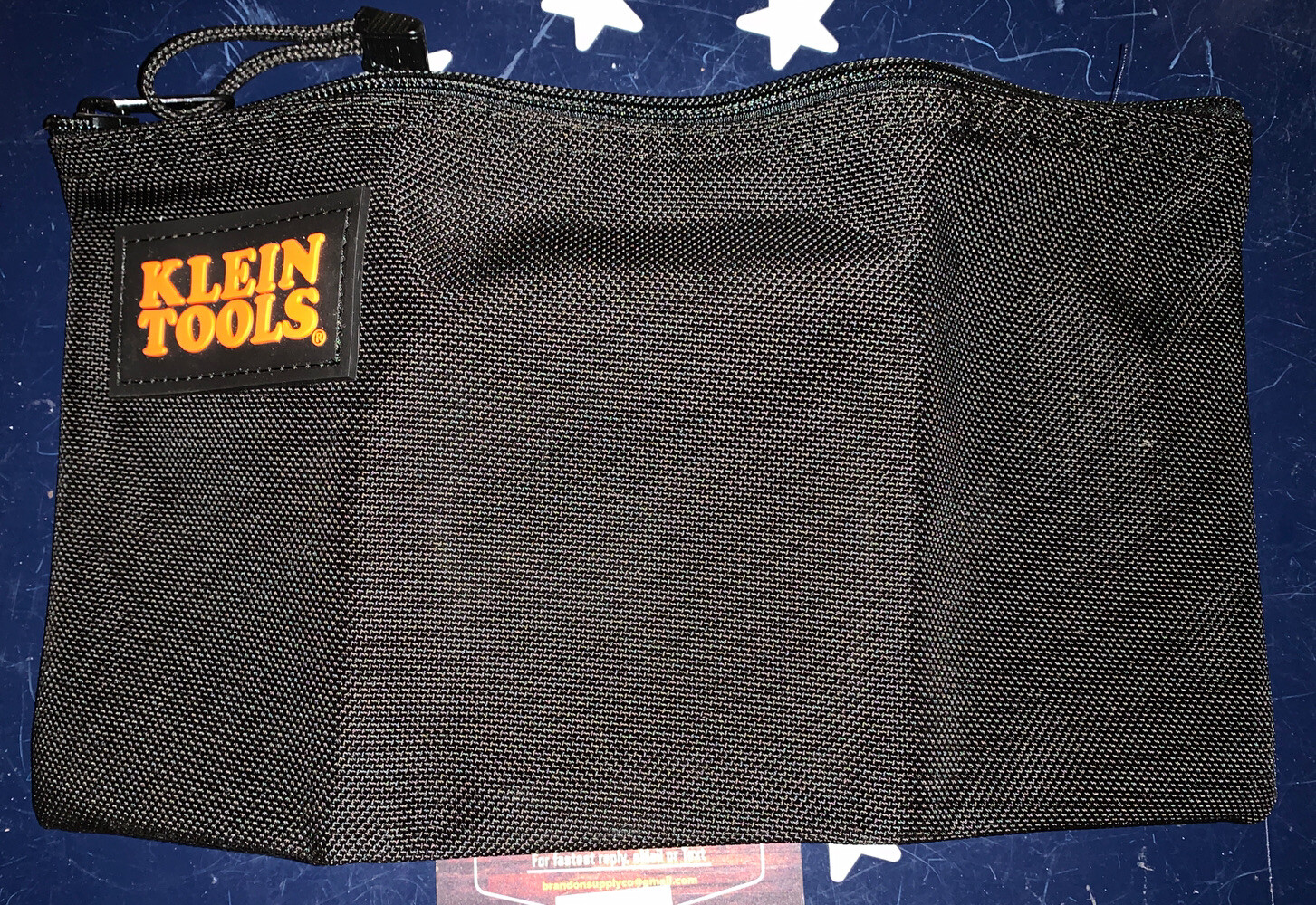 NEW Klein Tools Black Cordura Ballistic Nylon Tool Bag w/ Zippered Pocket 5139B