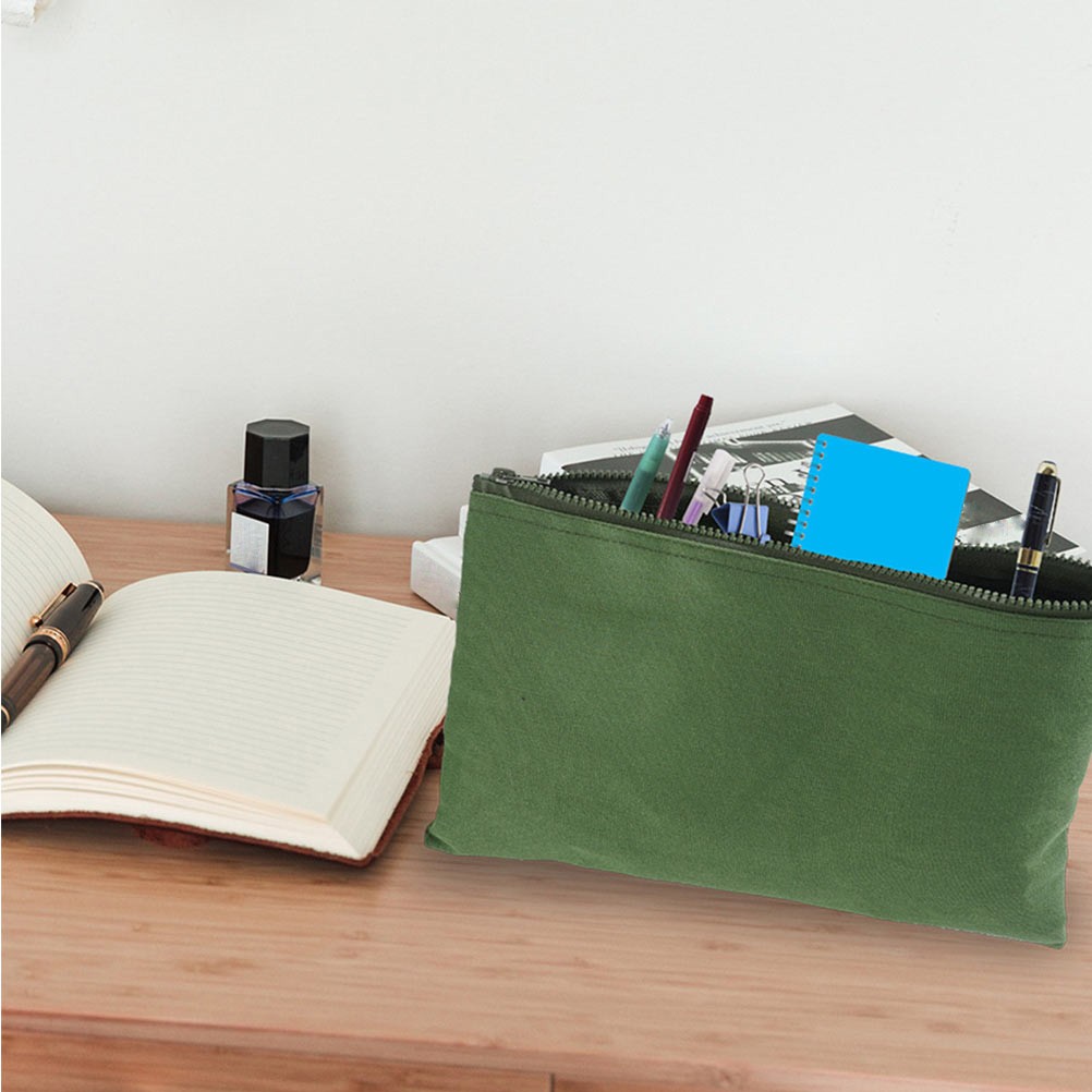 4Pcs Durable Green Canvas Tool Bag Multi Function Wrench Organizer Pouch