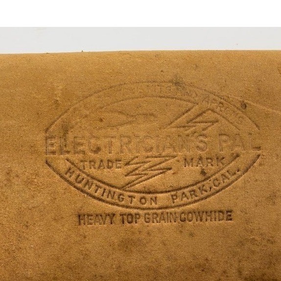 Vintage Electricians Pal No 500 Leather Tool Pouch with Canvas Web Belt Tan USA