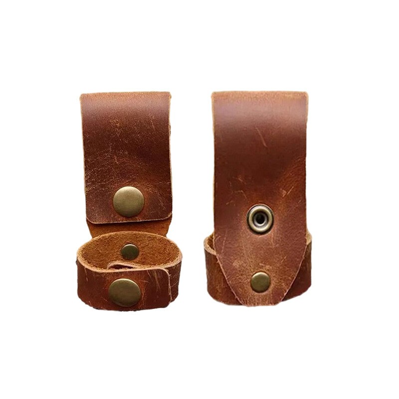 10*3cm Keeper Gloves Rope Holder Camping Tool Accessories Brown Leather Buckle