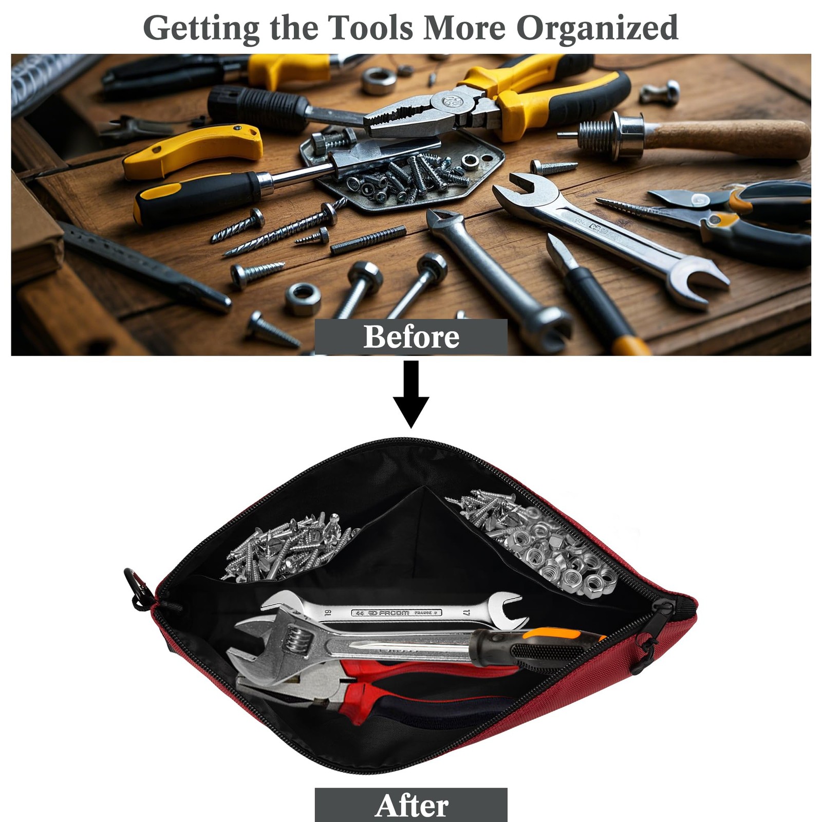 LUCKIPLUS Tool L12.6″*H7″*D2″, Black-Grey,Moss Green, Orange, Navy Blue, Red