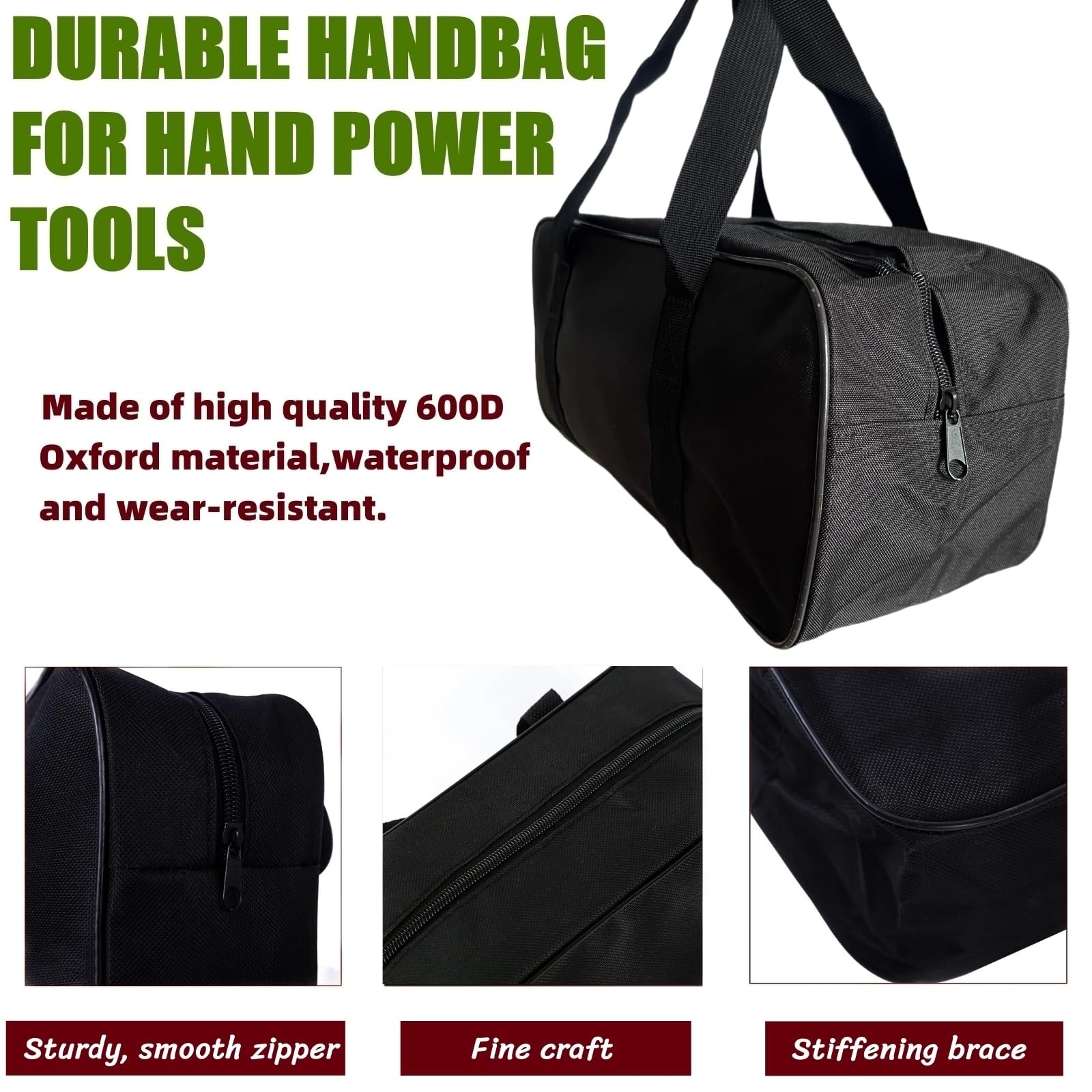 BLIRITEL Wide Mouth Tool Bag, Waterproof Oxford Electrician Tool Bag, Large Capa