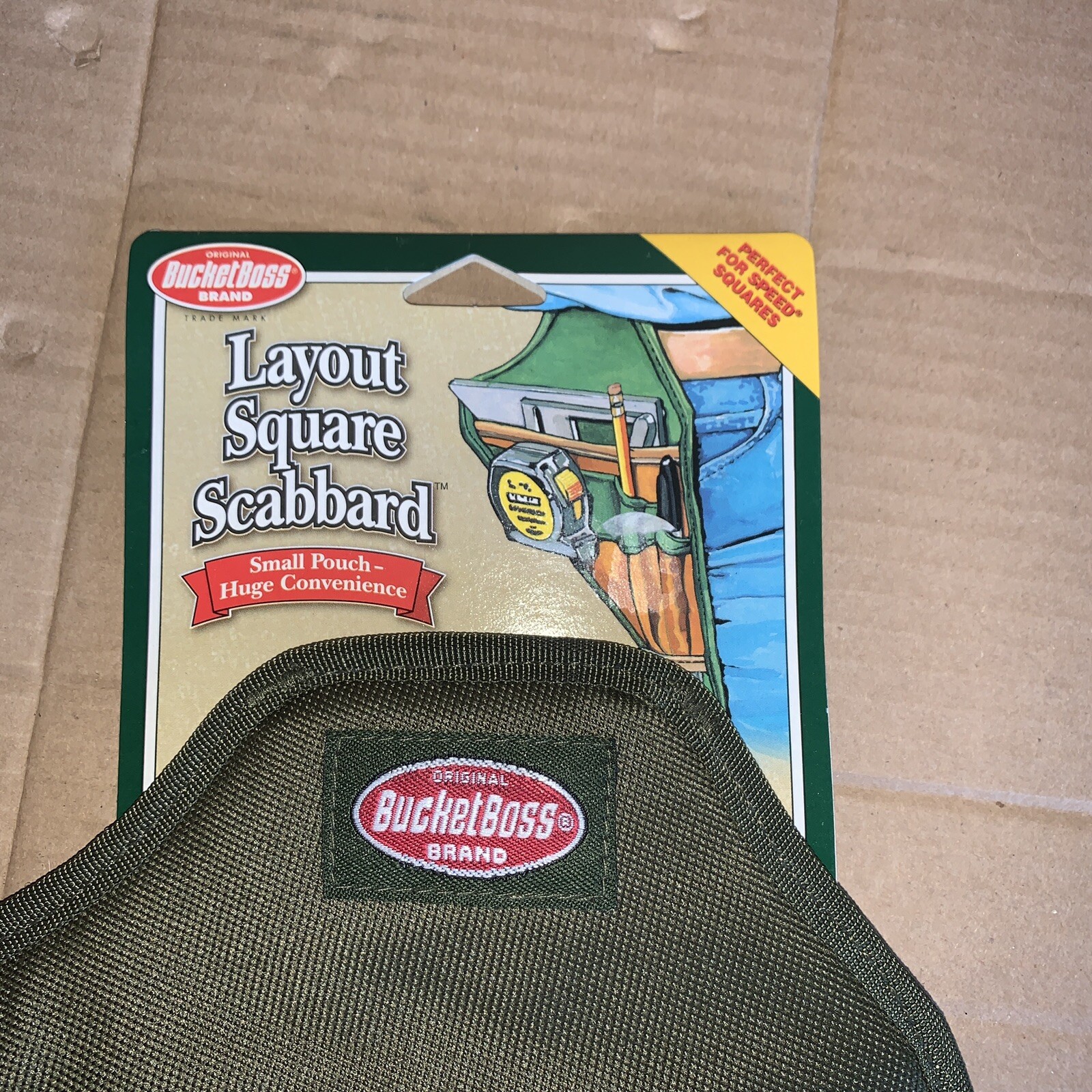 Bucket Boss Layout Square Scabbard Tool Sheath Belt Pouch Green Khaki Canvas
