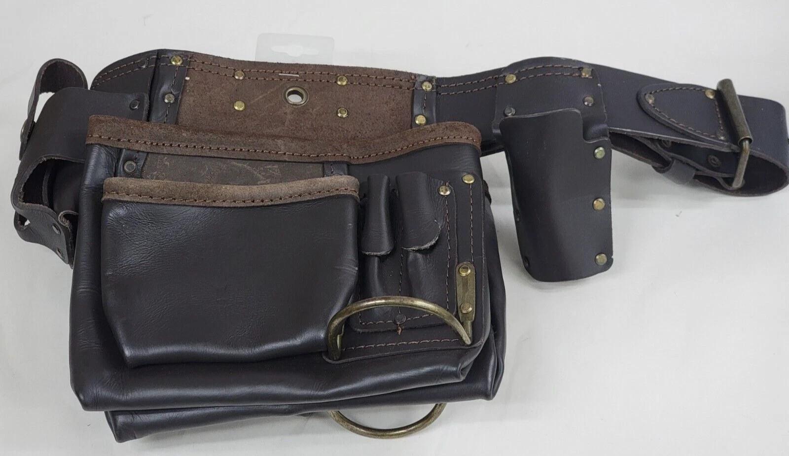 Voyager Oil Tanned 12 Pocket Leather Tool Belt Bag Carpenter Construction # 3452