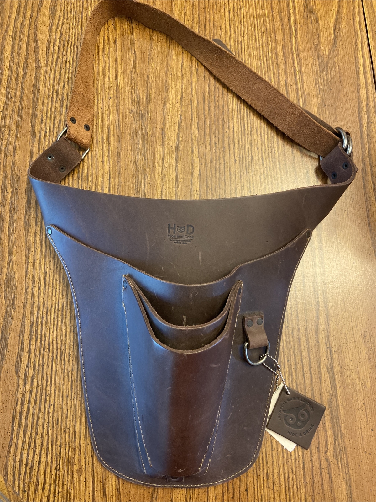 Hide & Drink, Thick Leather Florist Tool Belt, Farmer Unique, Brown NEW WITH TAG