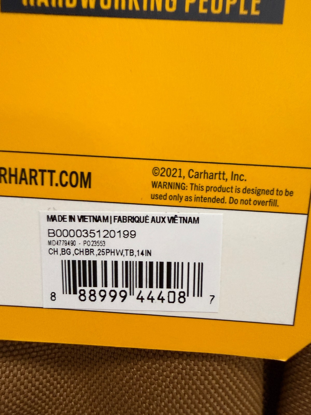 Carhartt 14 inch 25-Pocket Heavyweight Tool Bag, Durable Water Repellent, Brown
