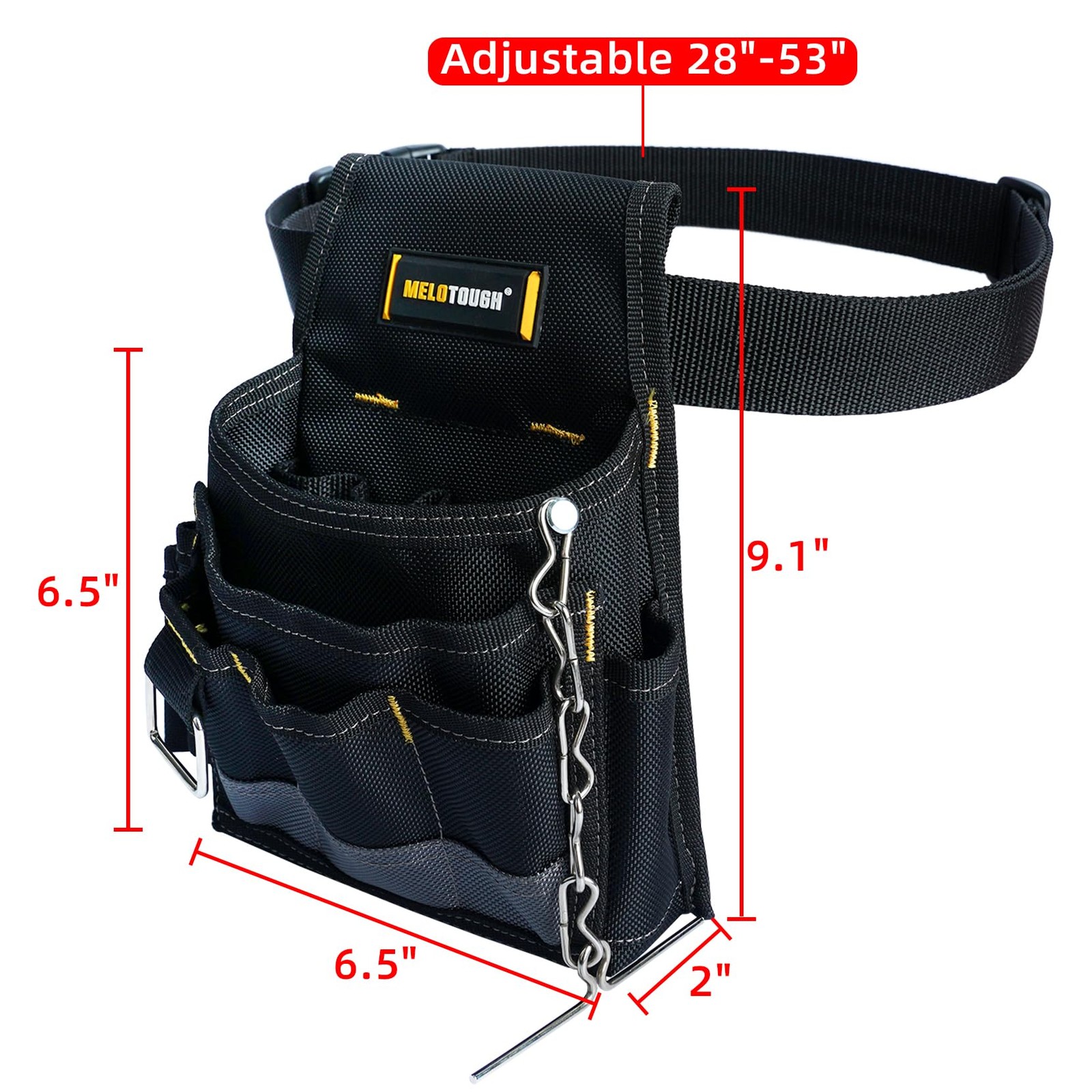Electrician Tool Pouch Tool Belt Pouches with Belt Clip Electrical Tape Chain…