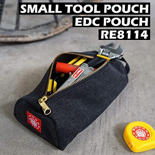Rough Enough Canvas Small Tool Bag Pouch Box Organizer with Zipper Stone Black