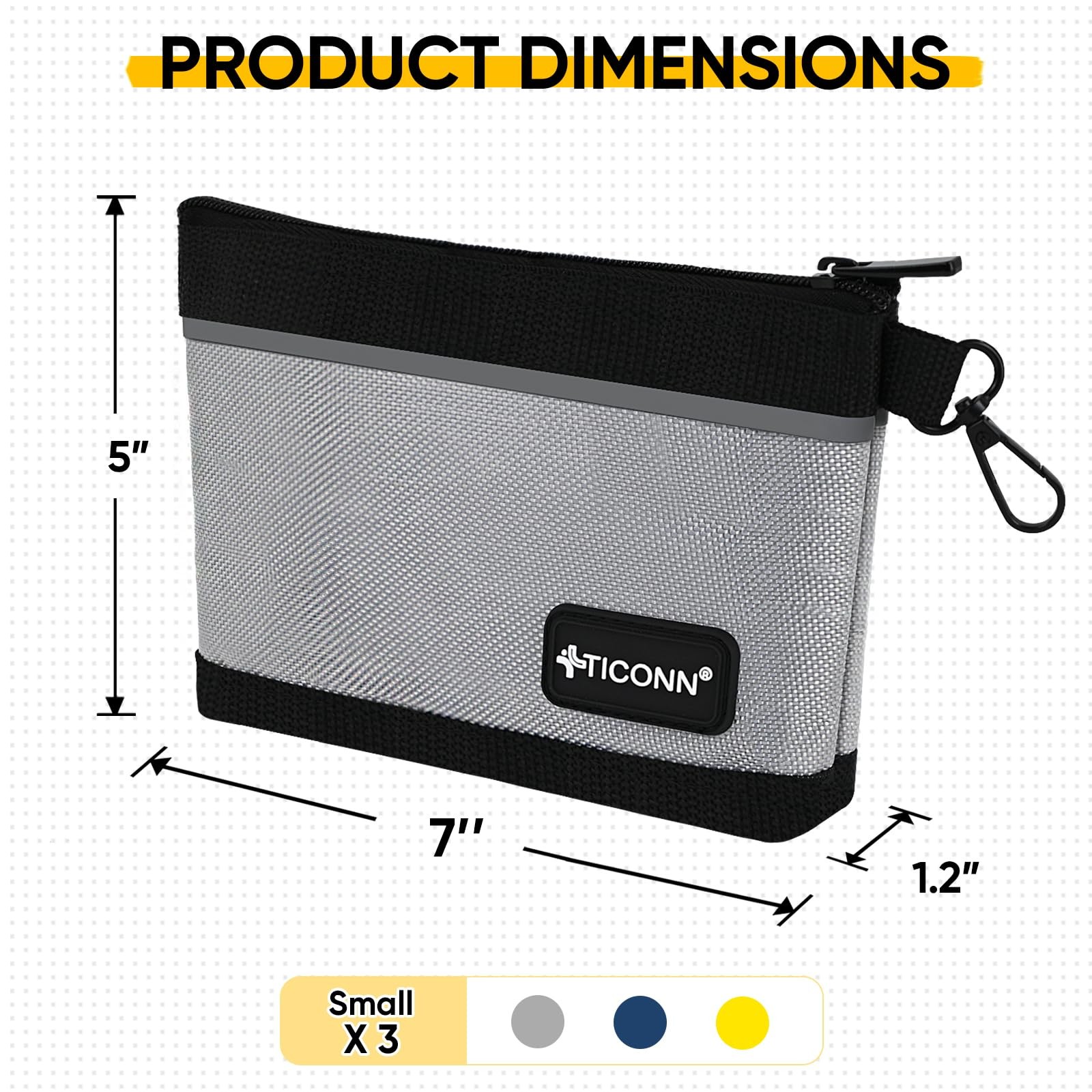 Tool Pouches with Zipper, 1680D Oxford Small Tool Bags, Waterproof Utility Ba…