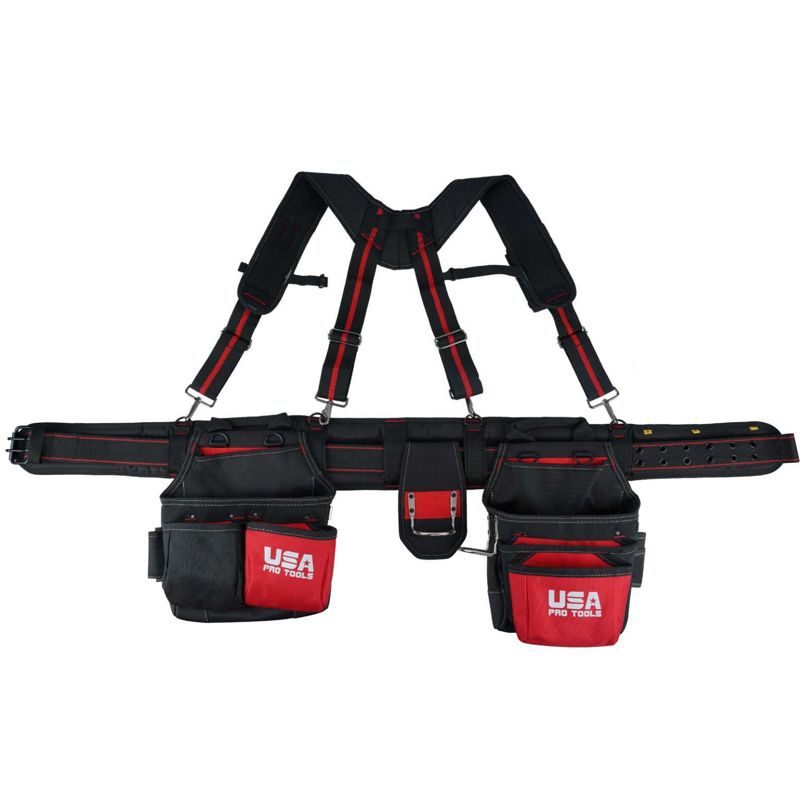 Professional Contractor Tool Rig Gear Organizer Pouch W/ Suspenders Belt H Duty.