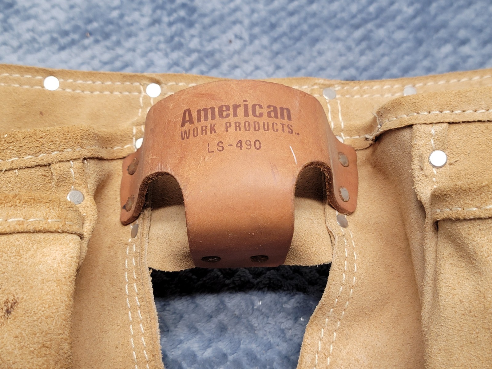 Vintage American Work Products LS-490 Leather Carpenter Tool Belt Pouch Tan