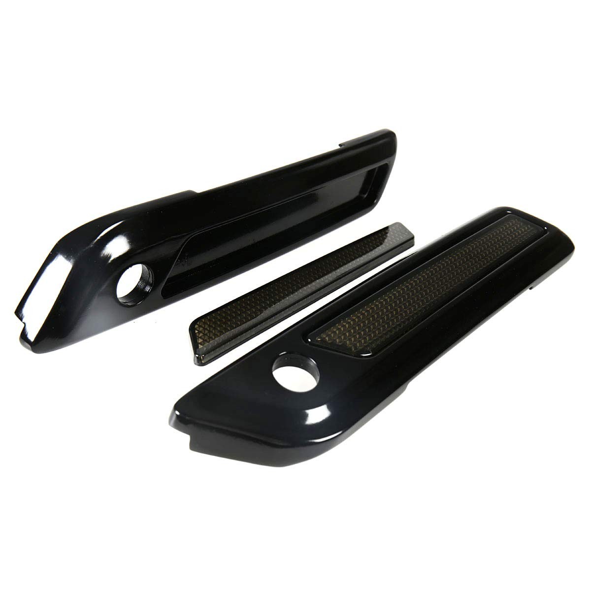 Black Saddlebag Outer Lid Hinge Latch Covers For Harley Touring Electra Road Str