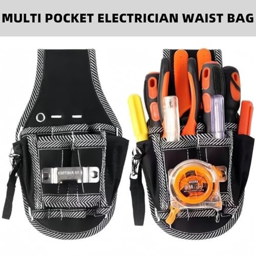 Professional Tool Pouch with 7 Pockets – Oxford Canvas Small Tool Bags – Size 0