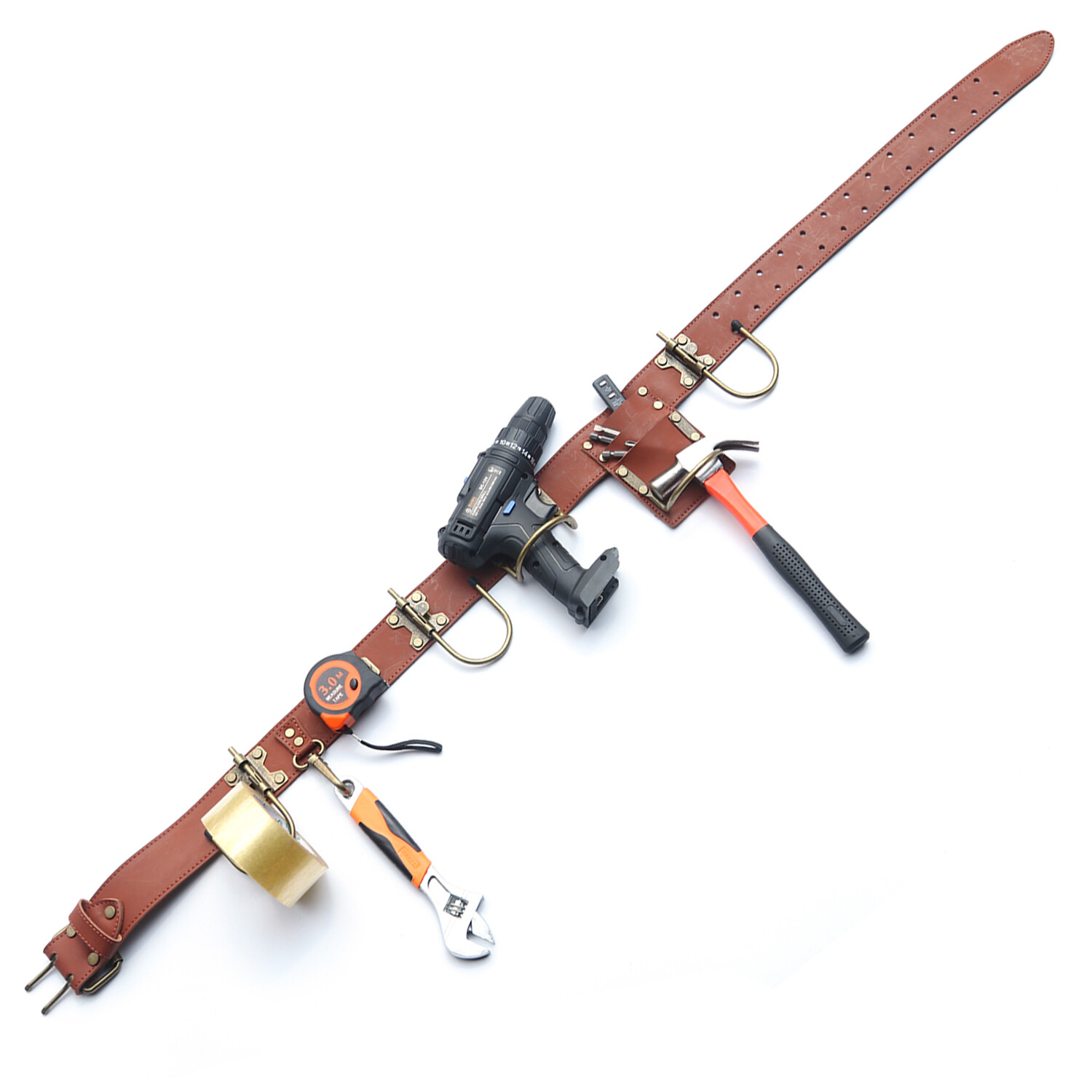 TOURBON Hammer/Wrench/Pliers Hook Holder Electrician Tool Organizer Carrier Belt