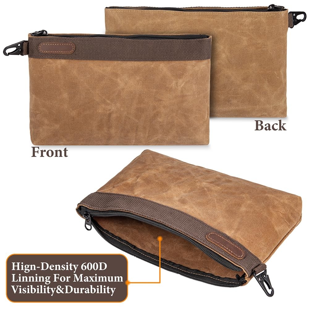 Hamks Waxed Canvas Tool Pouches 4 Multi-color (Green, Khaki, Gray,Brown )
