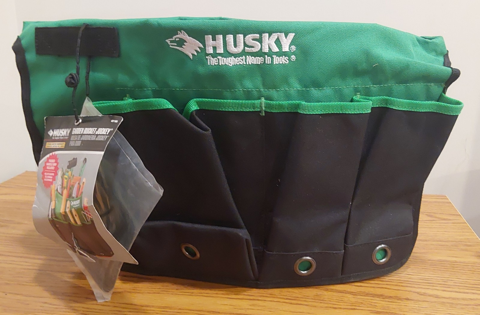 Garden Bucket Jockey Tool Bucket Black Green Fabric Multi-Pockets