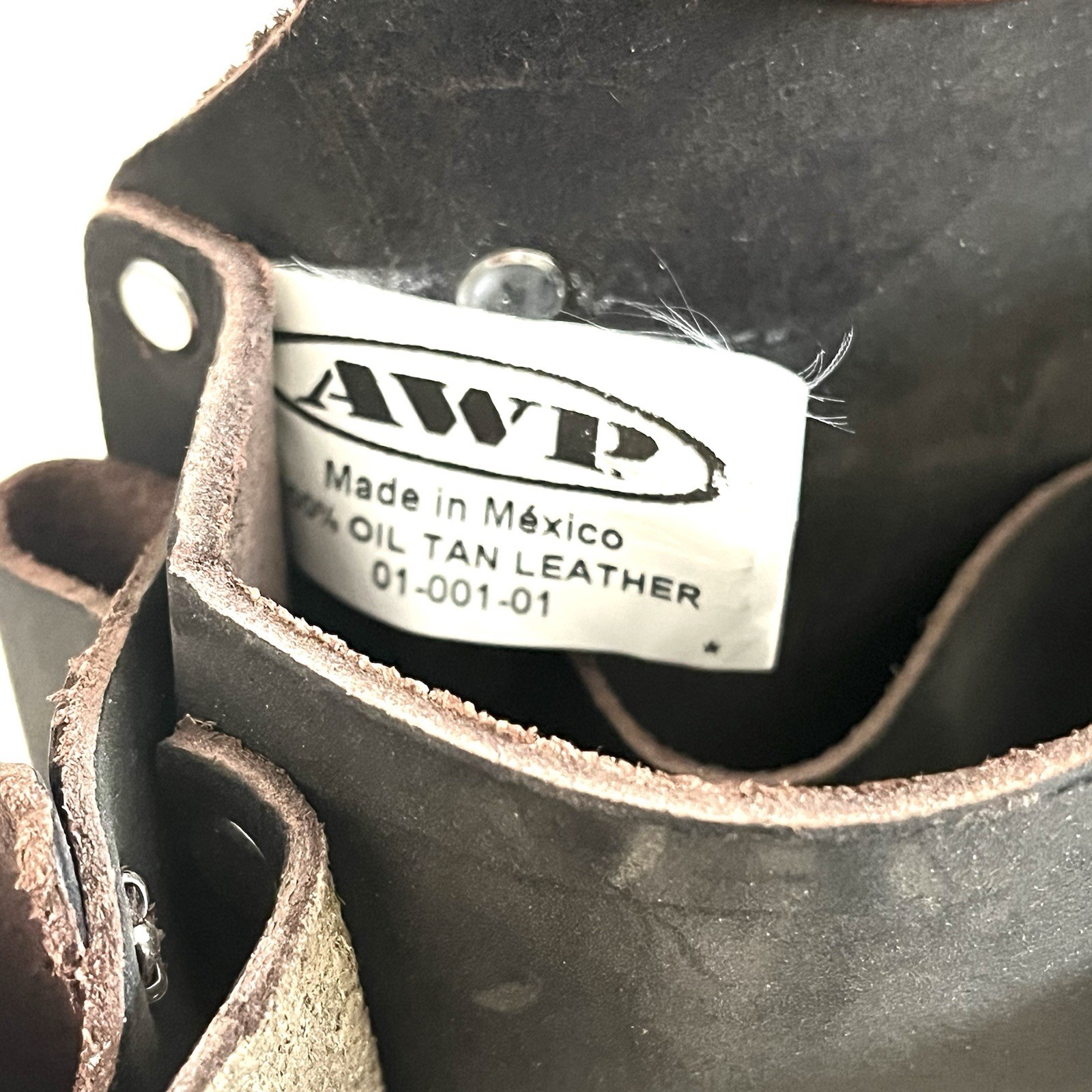 AWP Oil Tan Leather Utility Tool Belt Pouch Holster 01-001-01 Made in Mexico
