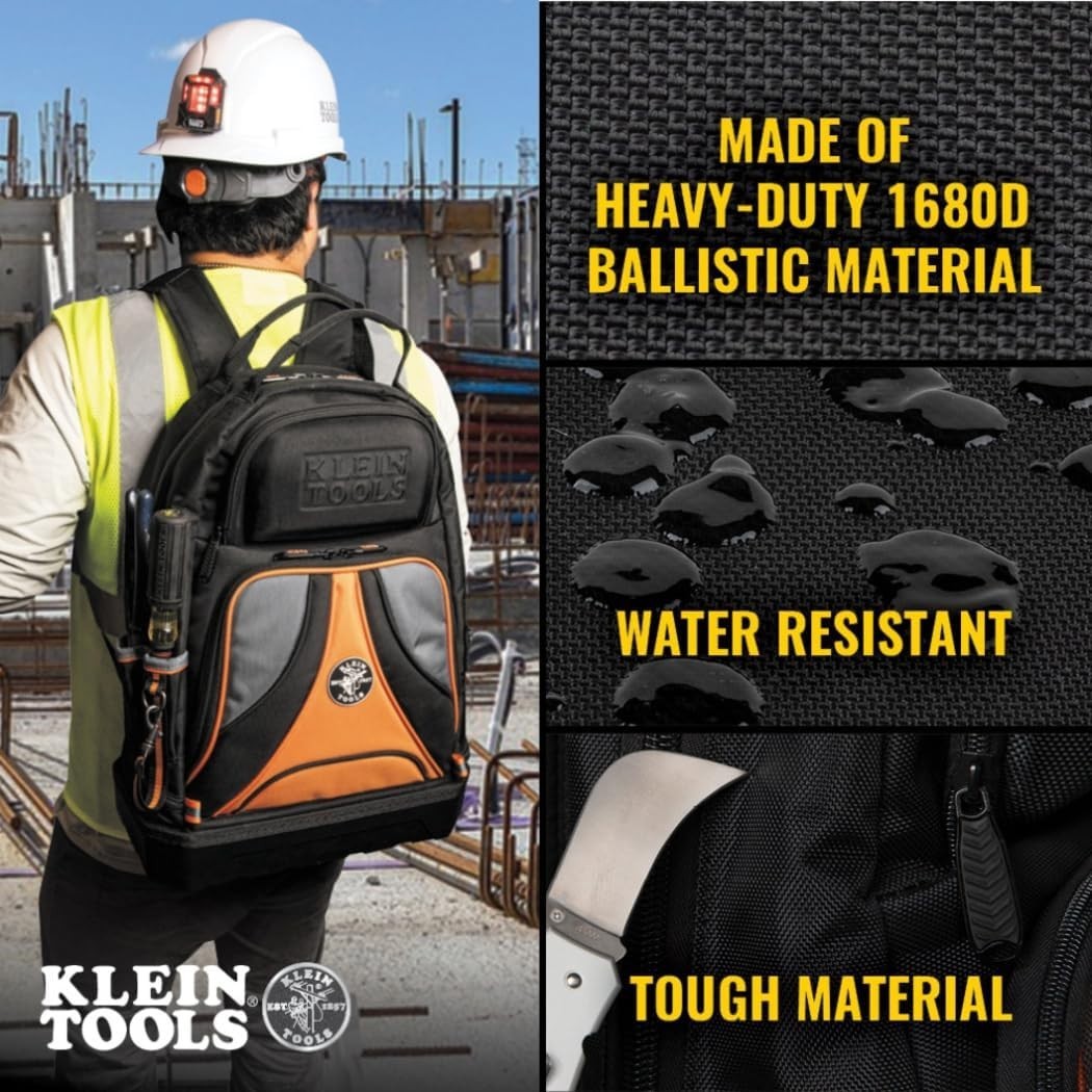 Portable Heavy-Duty Tradesman Tool Backpack with 39 Pockets – Organized Carry