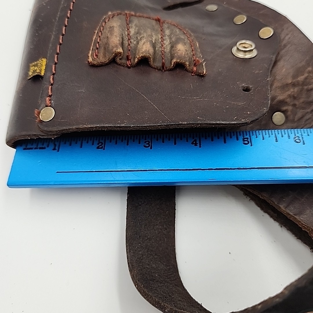 Vtg DeWalt Leather Drill Holster Pouch for Carpenter Electric Tool Belt CC-411DW