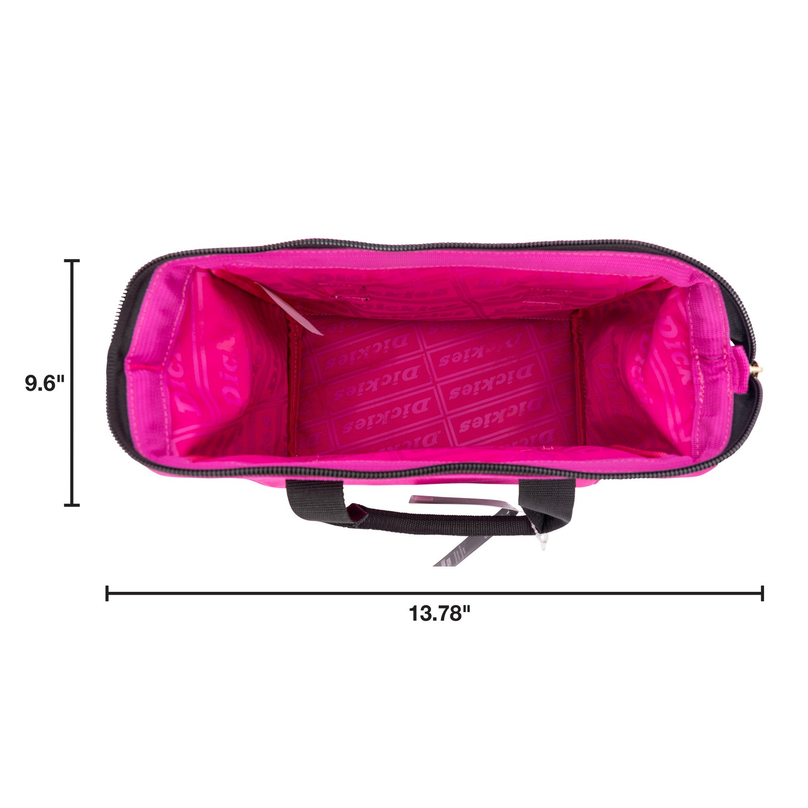 Womens Tool Accessory Tote Bag 12 inch with Zipper Closure Pink Dickies 57148