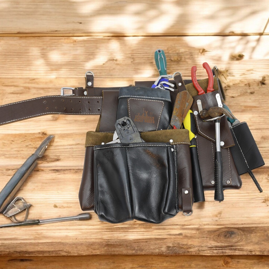 Halloween Leather Electrician Tool Belt – Durable Work Gear Pouch