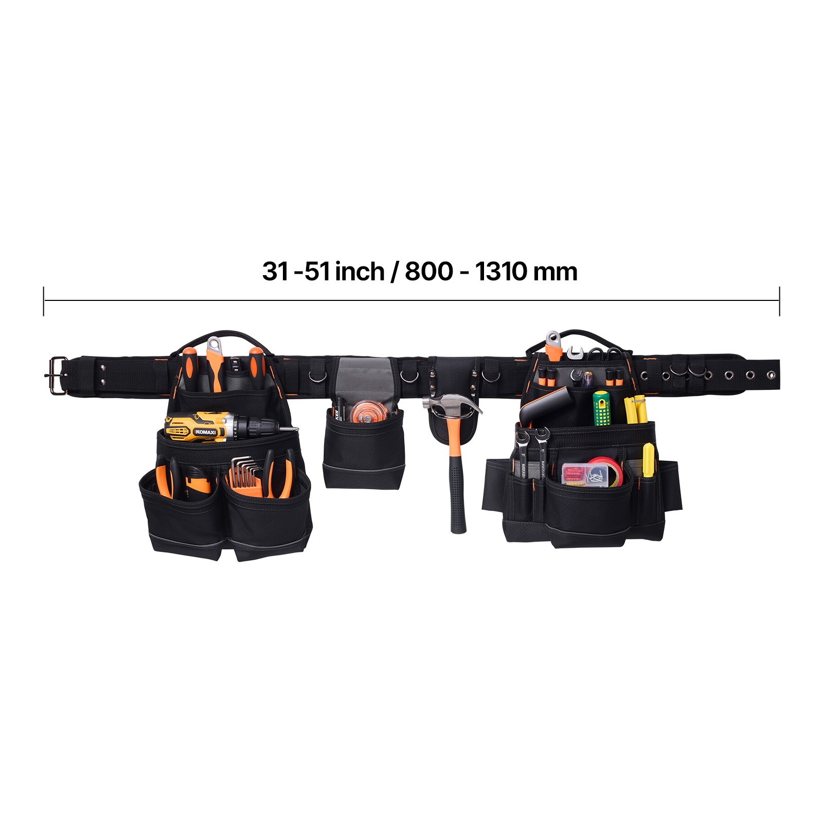 Uimoso Electrician’s Tool Belt with 18 Pockets for Heavy-Duty Tool Organization