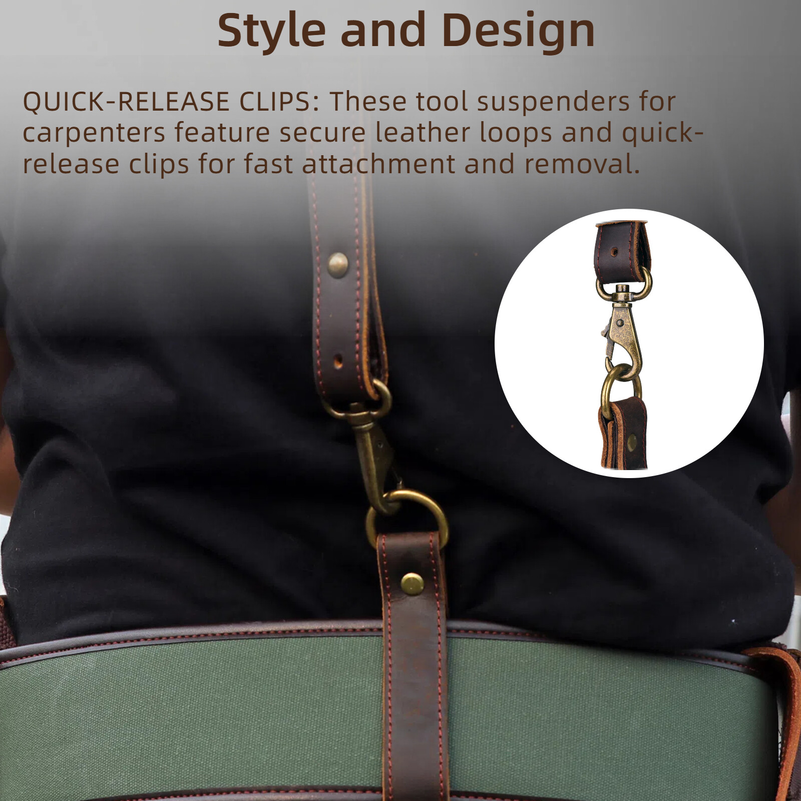 Tourbon Tool Belt Harness Suspender Carpenter Rig Belt Electrician Tool Hold Bag