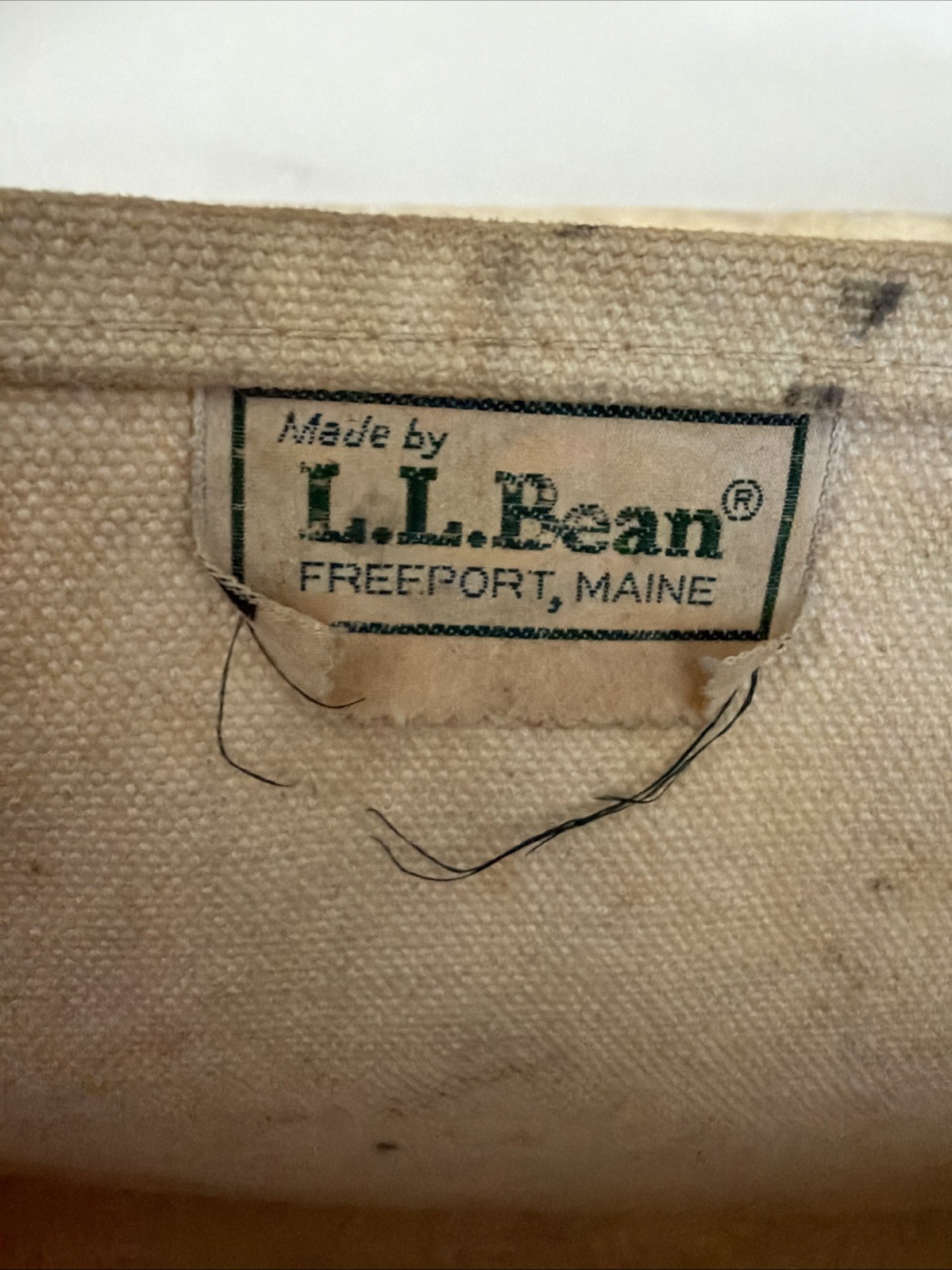 Vintage LL Bean Speedy Hoist Heavy Canvas Utility Bag Leather Handles