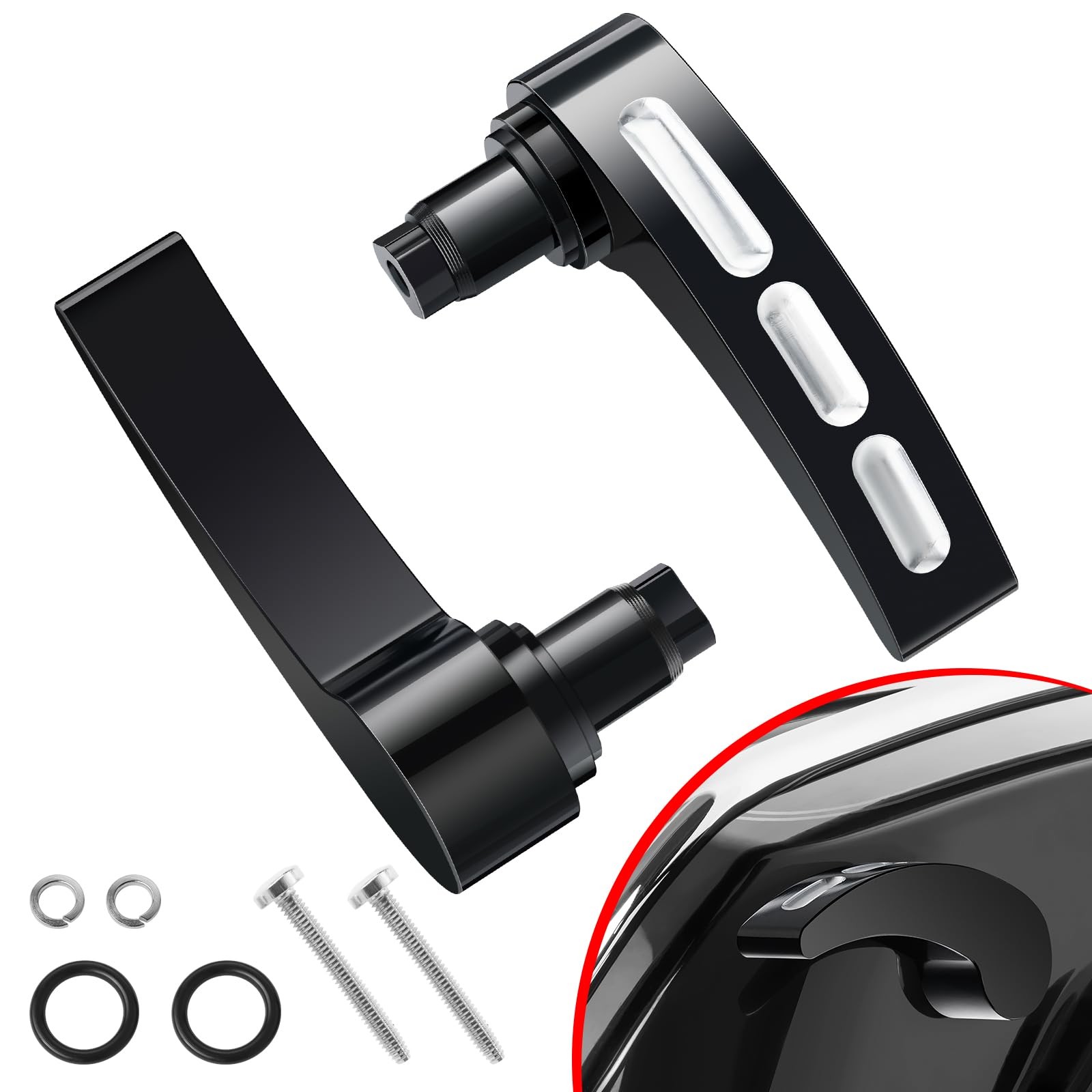 Black Saddlebag Latch Kit Saddle Bag Lifters Compatible for Harley Davidson T…