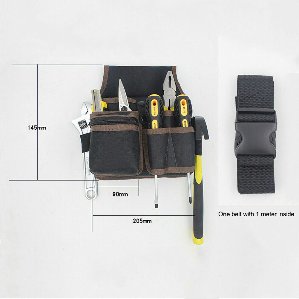 Electrician Waist Pocket Belt Tool Pouch Bag Canvas Hardware Toolkit Holder Bag