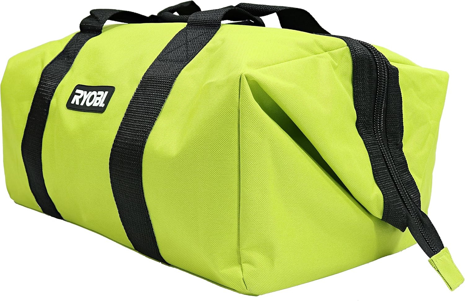 Collapsible Contractor Bag Wide Mouth Full Zip Heavy Duty Green Large