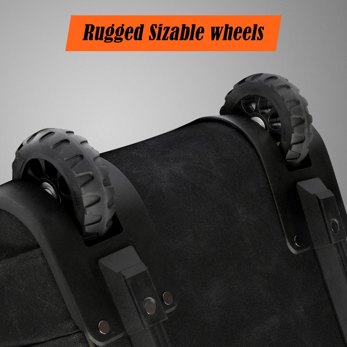 WELKINLAND 48Pockets Tool Bags With Wheels, 22Inch Large, Brown & Black