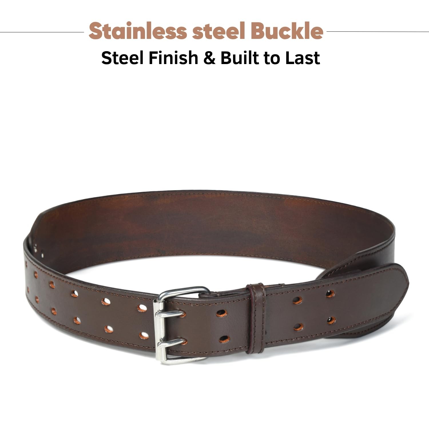 3-Inch Wide Heavy Duty Full Grain Leather Tool Belt, Oil Tanned Construction …
