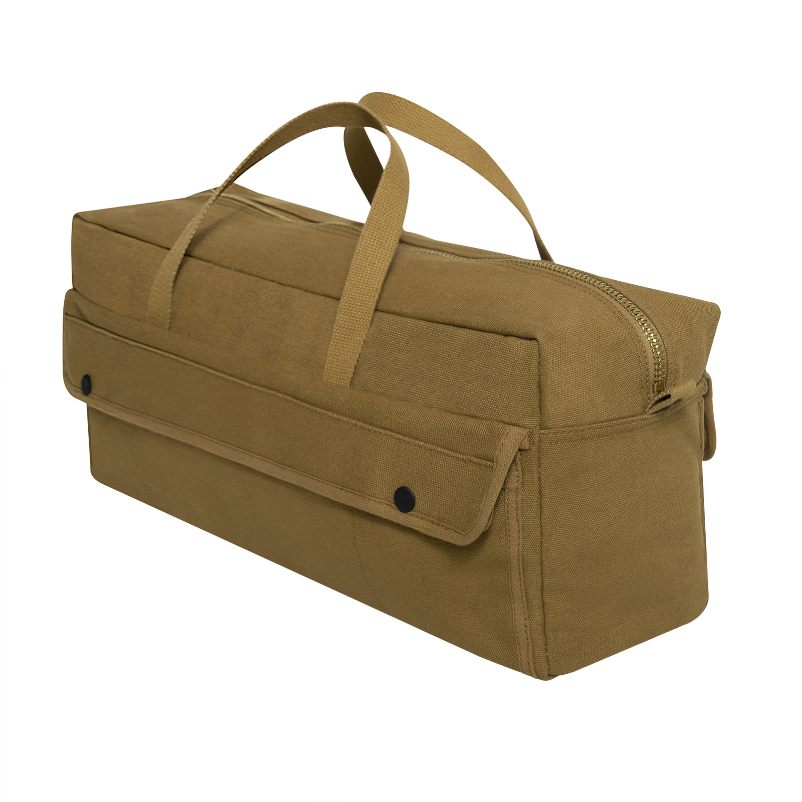 Coyote Brown Military Style Heavy Duty Canvas Tool Bag w/ Brass Zipper 19″X9″X6″